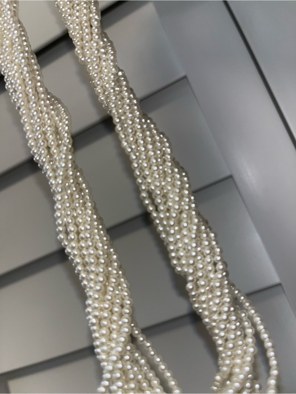 Multistrand Twisted Pearl Necklace - Cream Pearls